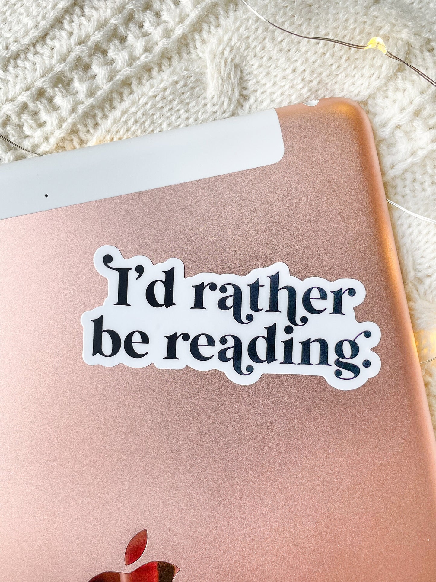 I'd Rather Be Reading Waterproof Sticker | 3" x 1.36"