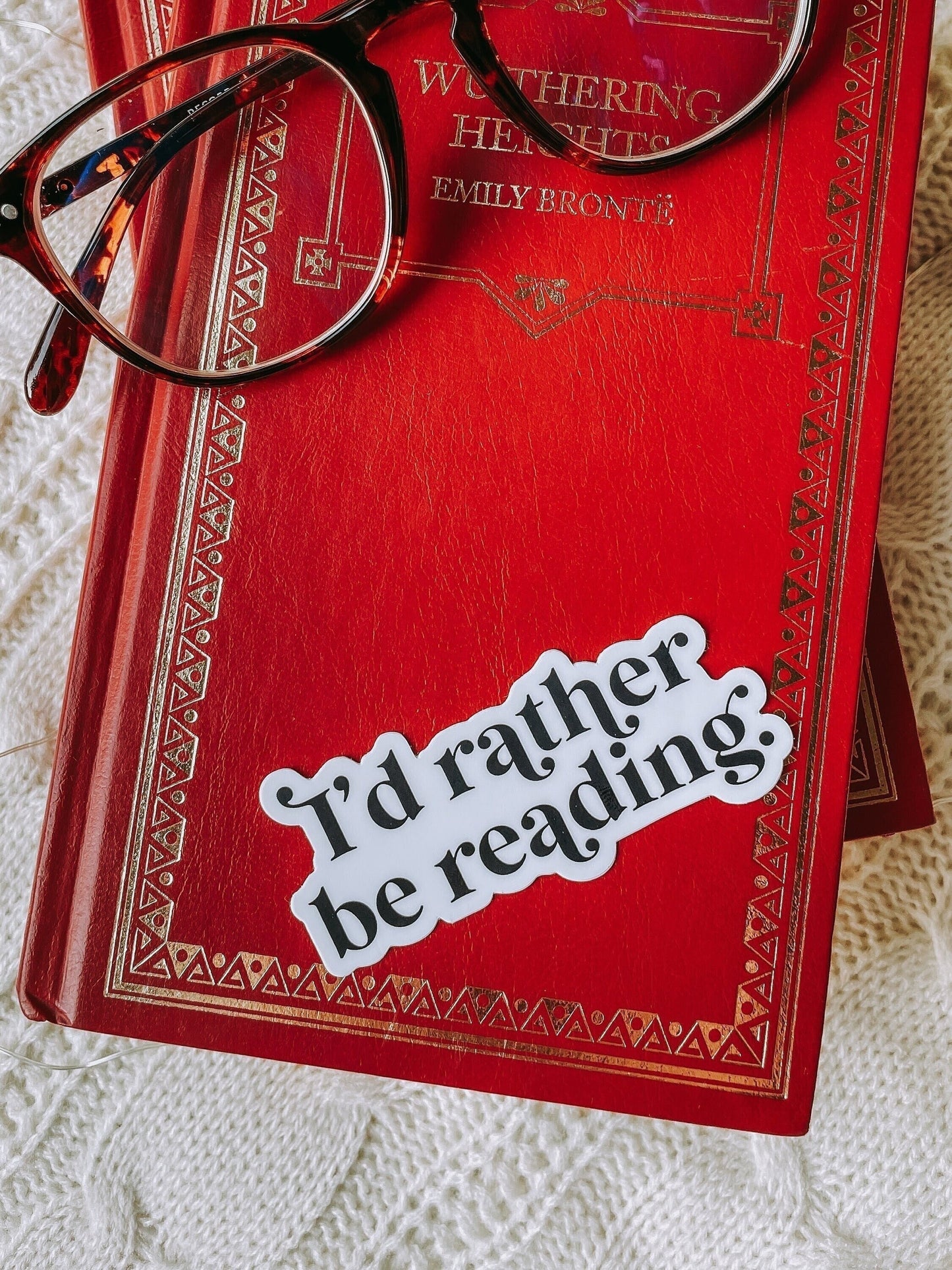 I'd Rather Be Reading Waterproof Sticker | 3" x 1.36"