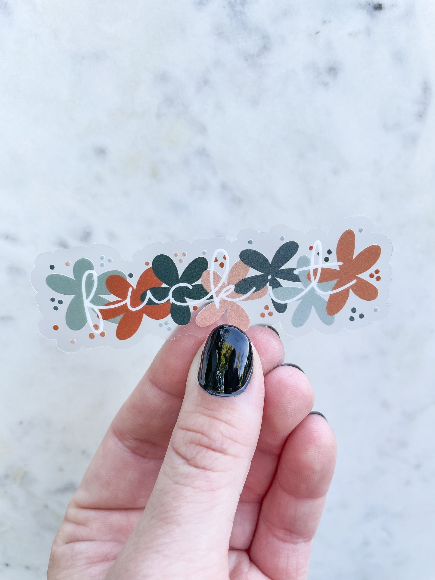 Floral F*ck it Waterproof Sticker | 1"x3.2"