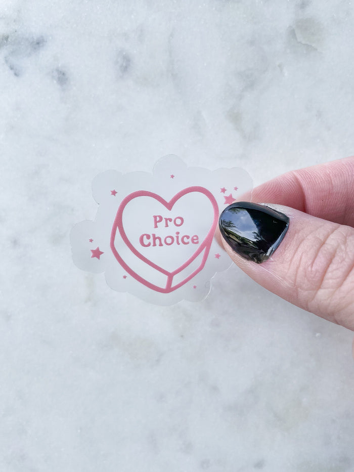 Pro Choice Conversation Heart Sticker | Pink