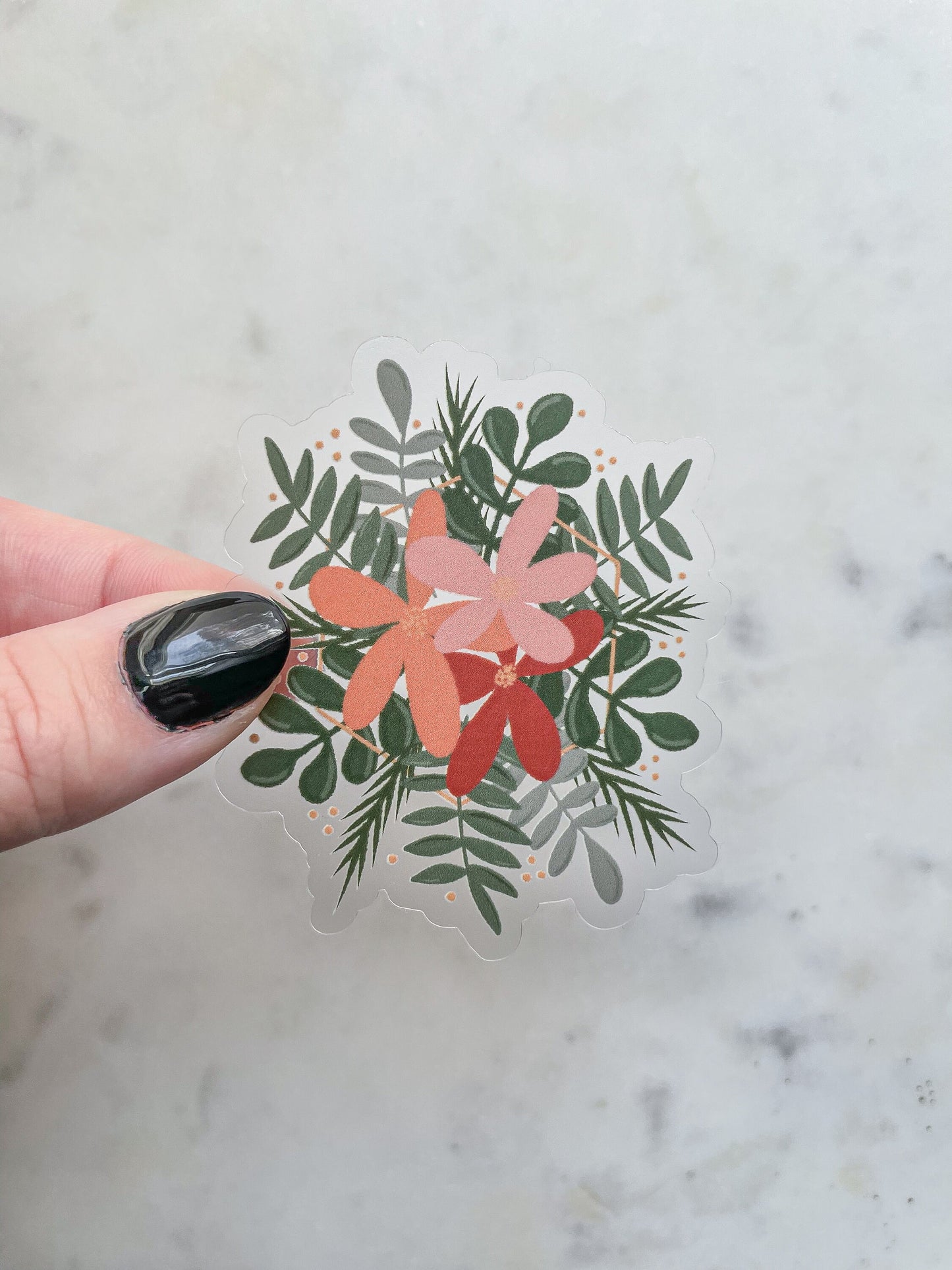 Floral Burst Waterproof Sticker | 2.1"x2.5"