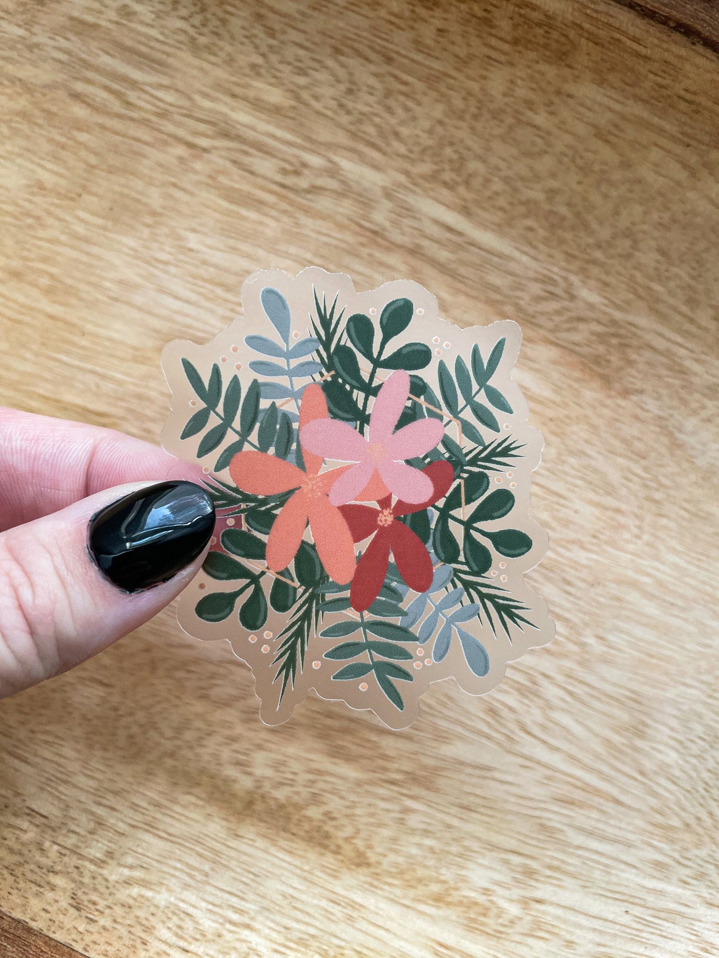 Floral Burst Waterproof Sticker | 2.1"x2.5"