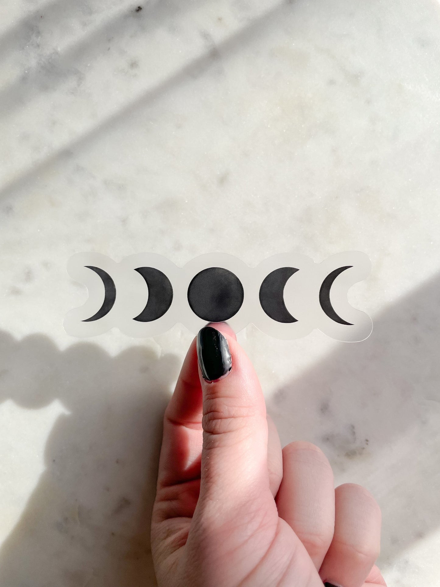 Black Moon Phases Waterproof Sticker | 3.71 "x 1"