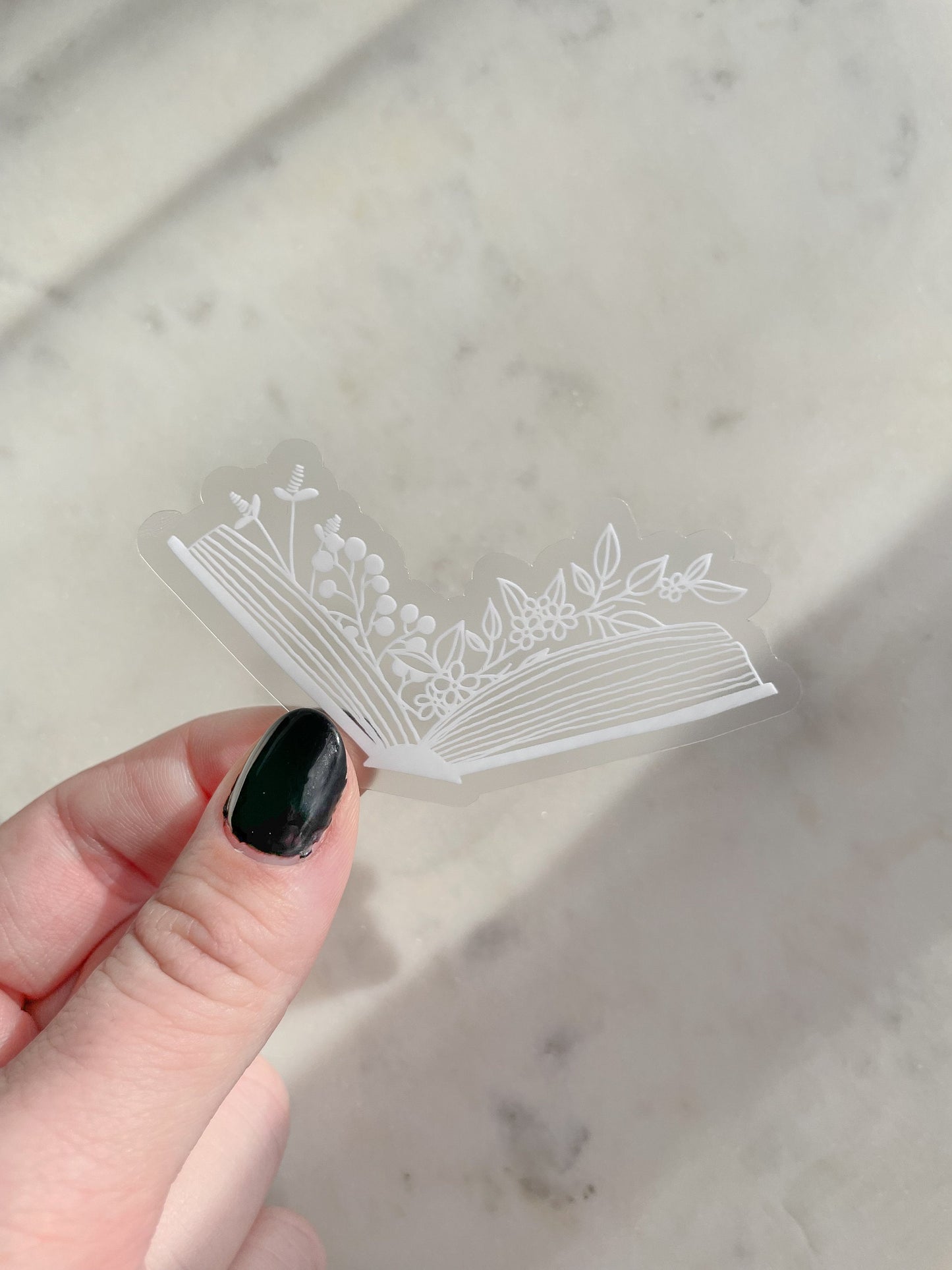 Floral Book Waterproof Sticker | 3"x1.53"