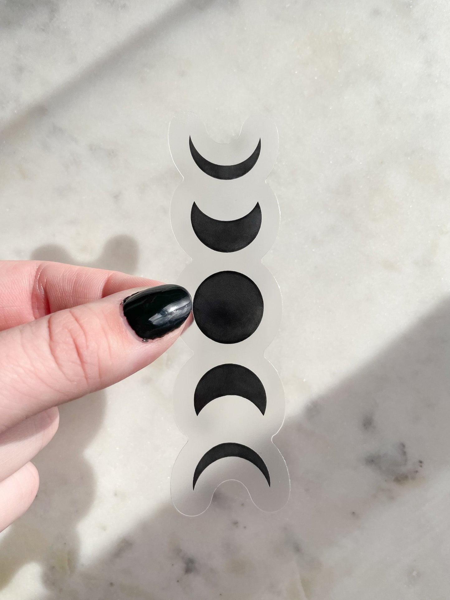 Black Moon Phases Waterproof Sticker | 3.71 "x 1"