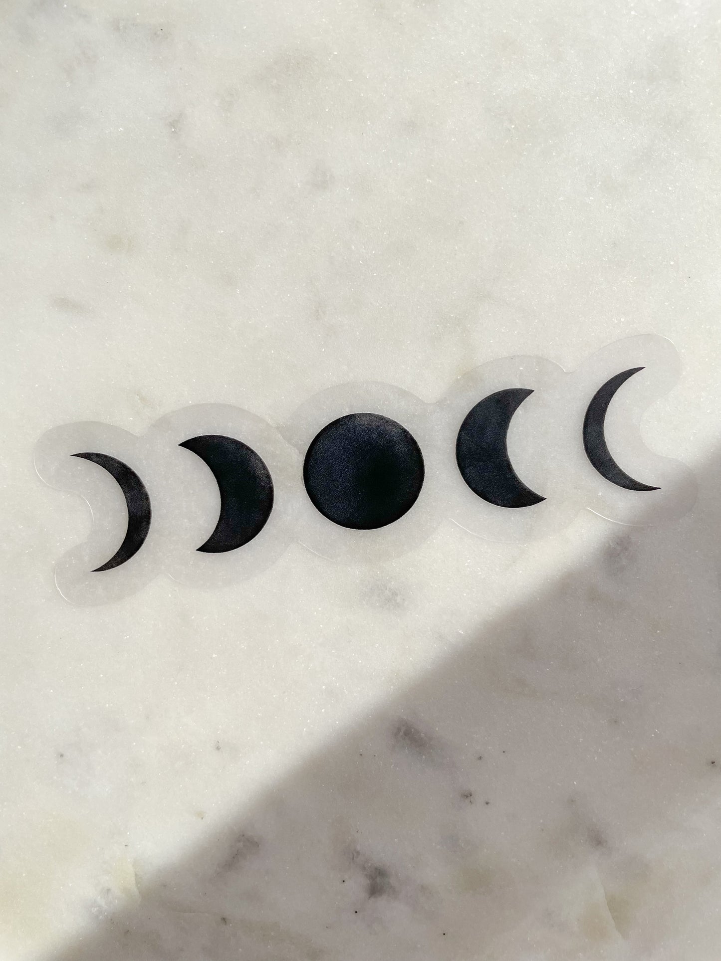 Black Moon Phases Waterproof Sticker | 3.71 "x 1"