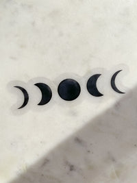 Black Moon Phases Waterproof Sticker | 3.71 "x 1"