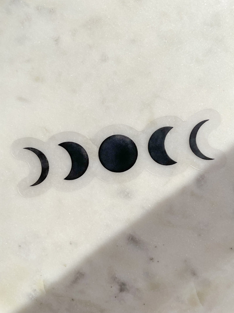 Black Moon Phases Waterproof Sticker | 3.71 "x 1"