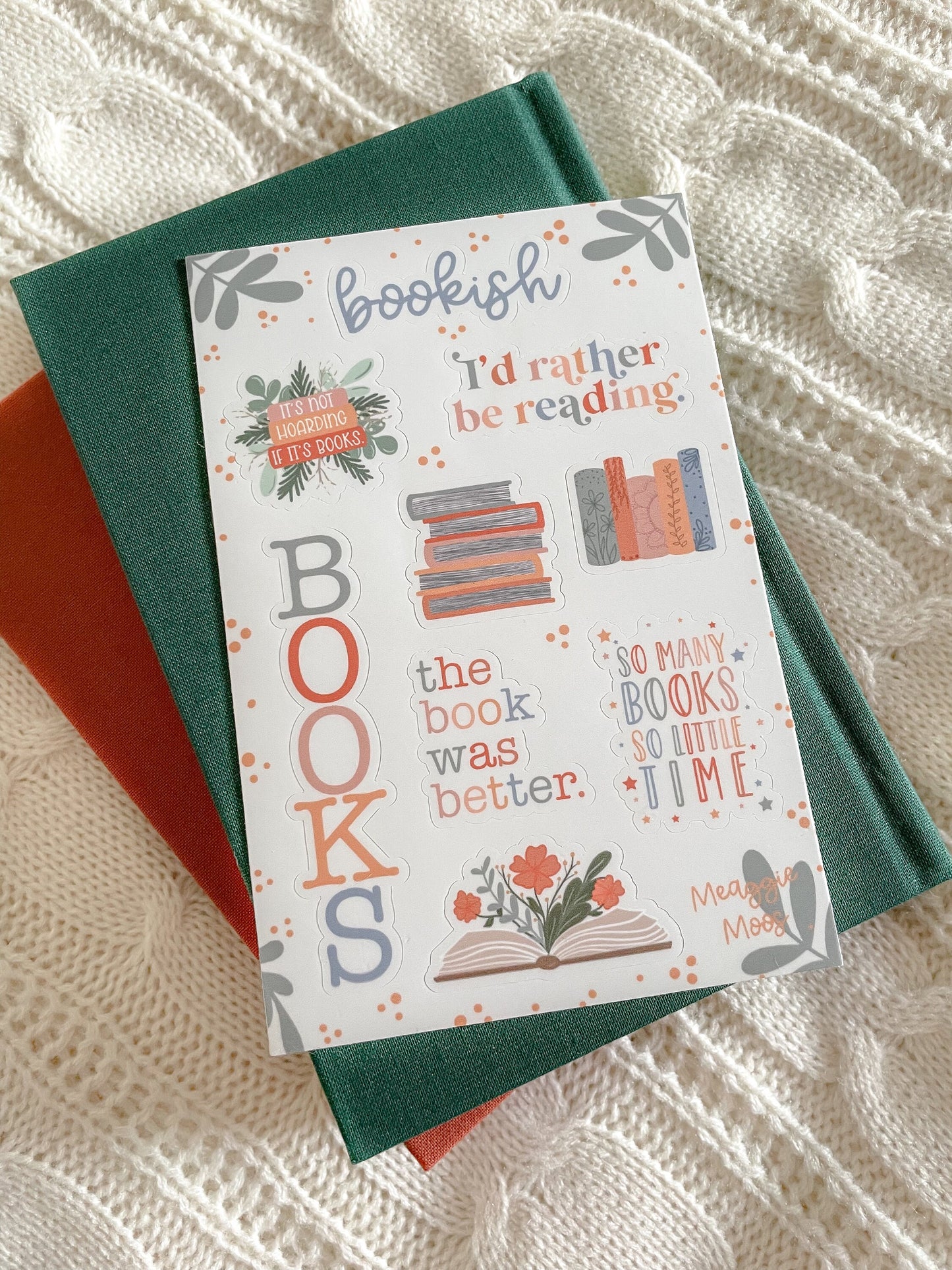 Bookish Sticker Sheet | 9 Stickers | 6"x4"