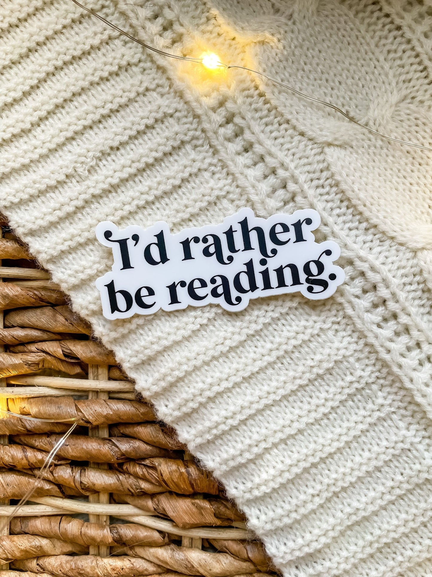 I'd Rather Be Reading Waterproof Sticker | 3" x 1.36"