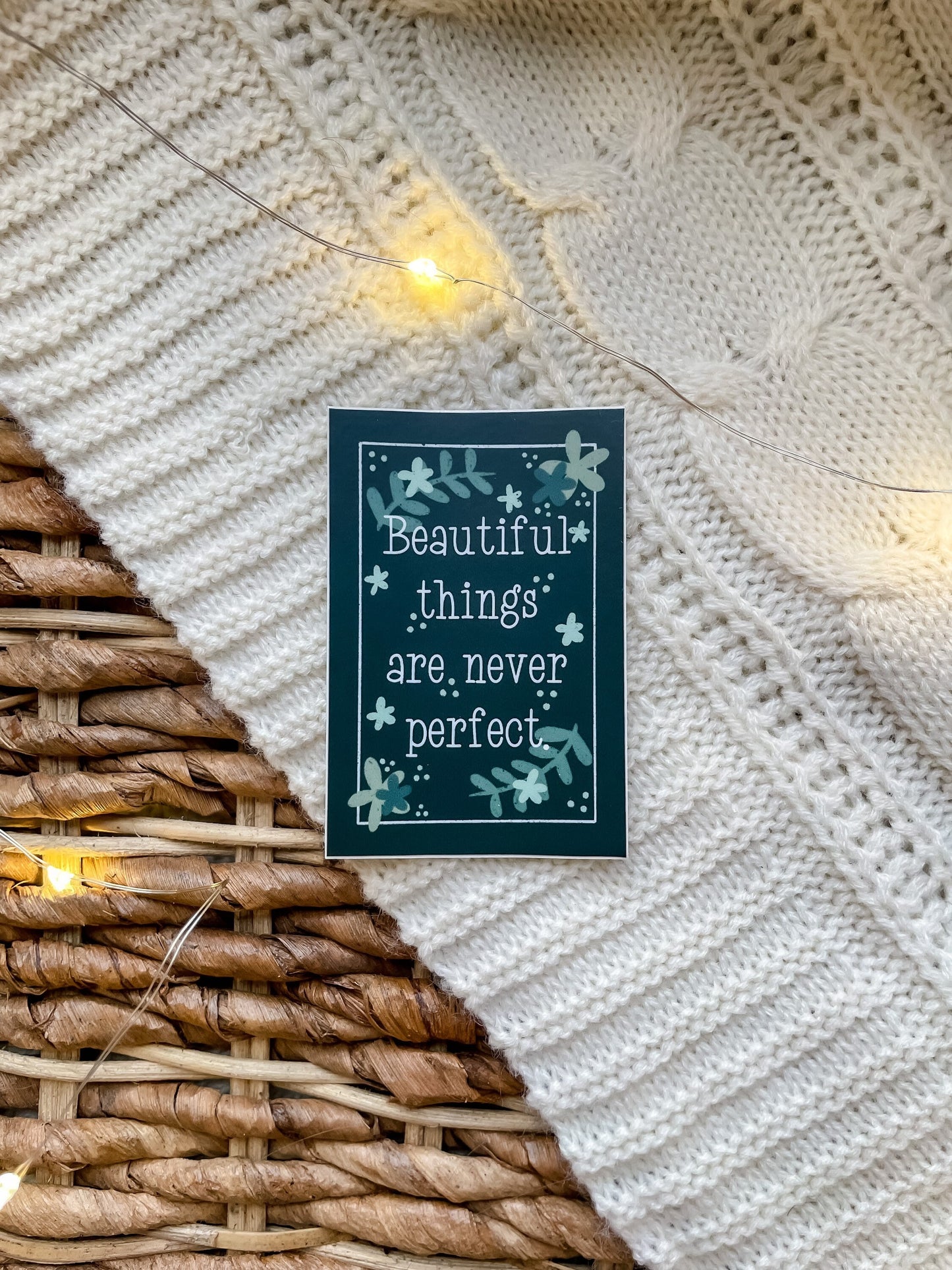 Beautiful Things Are Never Perfect Waterproof Sticker | 2"x 3"