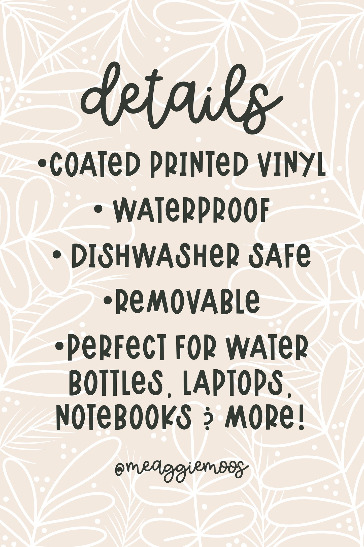 Rita's Waterproof Sticker | Black and White | A Court of Thorns and Roses | 3"x1.8"