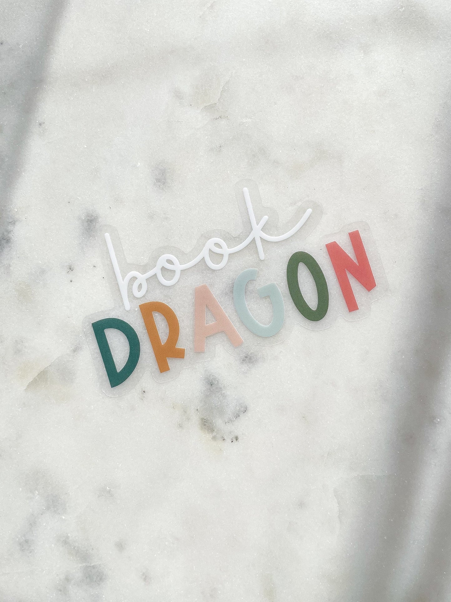 Book Dragon Waterproof Sticker | 3" x 1.7"