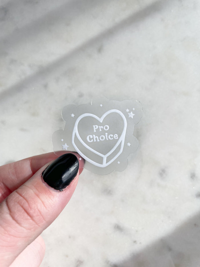 Pro Choice Heart Sticker | White