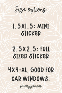 Pro Choice Conversation Heart Sticker | White