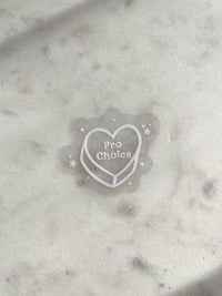 Pro Choice Conversation Heart Sticker | White