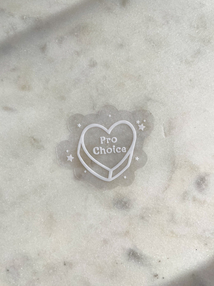 Pro Choice Conversation Heart Sticker | White