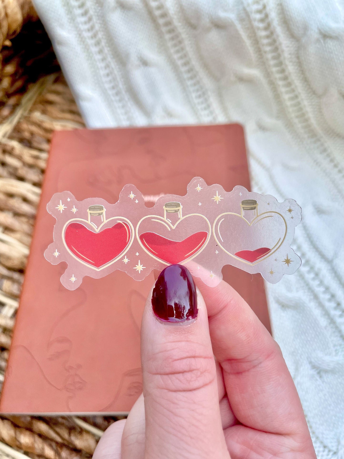 3 Health Heart Potions Waterproof Sticker | 3"x1.3"