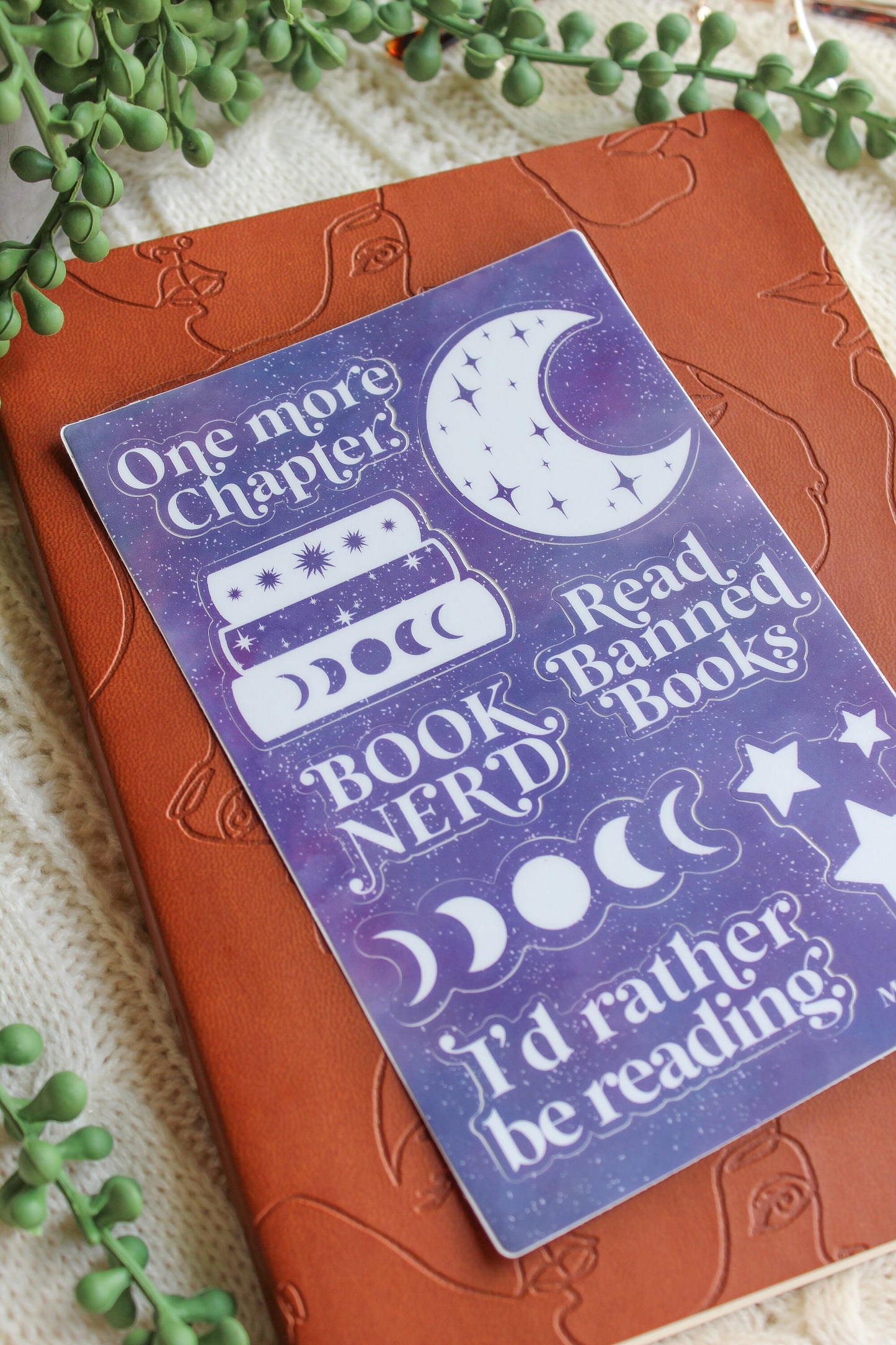 Galaxy Bookish Sticker Sheet | 8 Stickers | 6"x4"