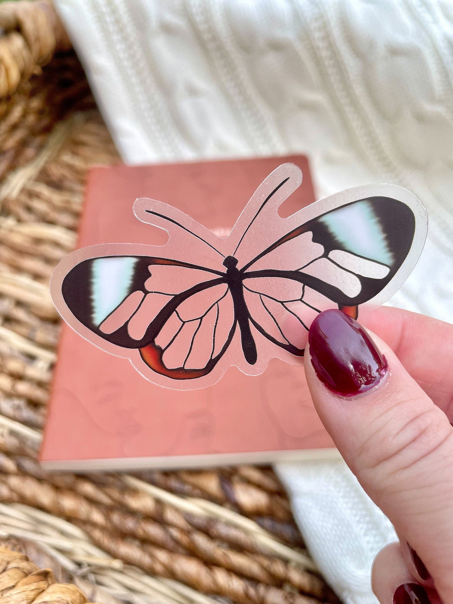 Glass Wing Butterfly Waterproof Sticker | 3"x1.6"