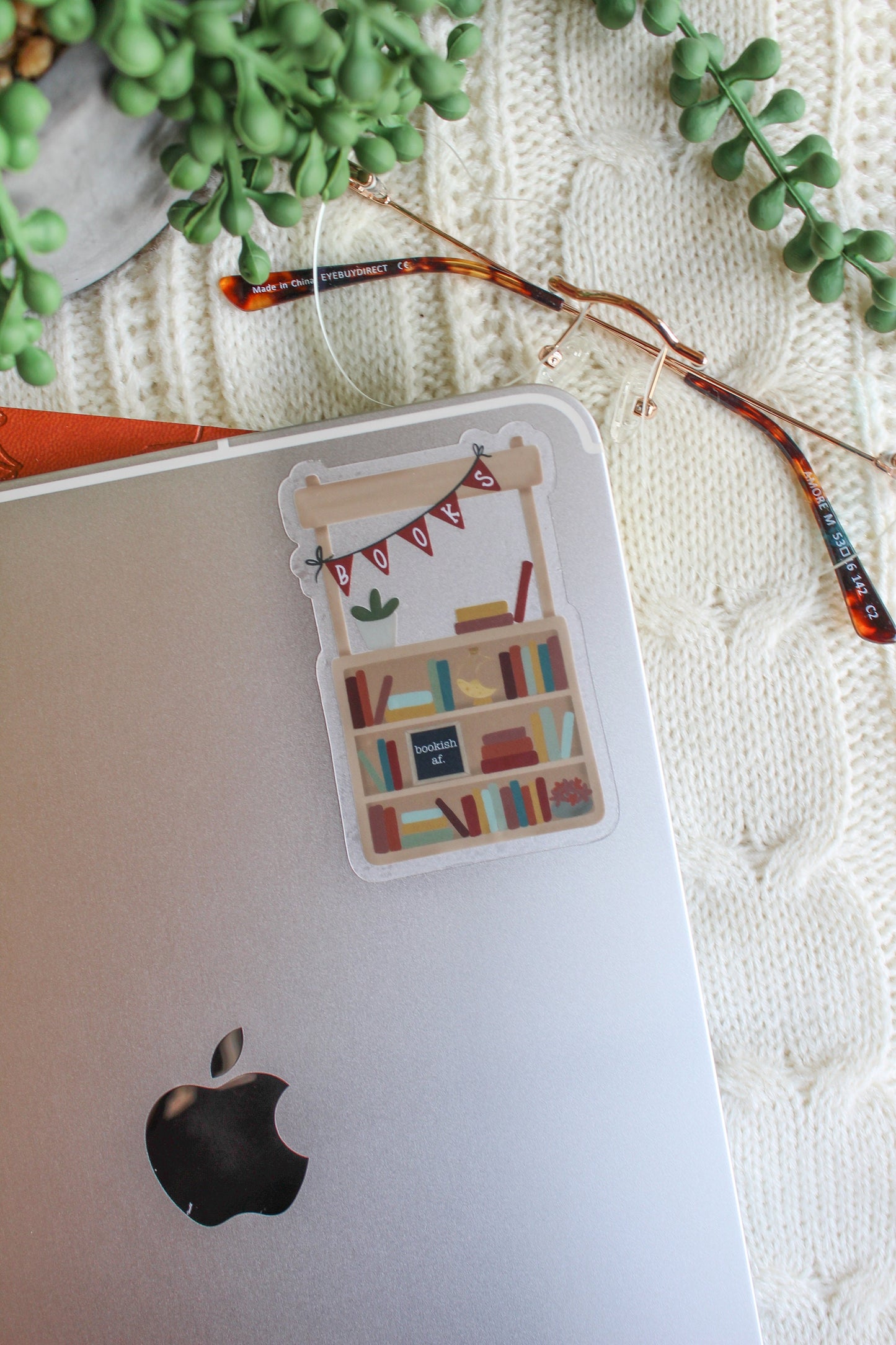 Book Stand Waterproof Sticker | Bookish Laptop and Water Bottle Sticker | Book Worm Sticker | Reading Sticker | 3" x 2"