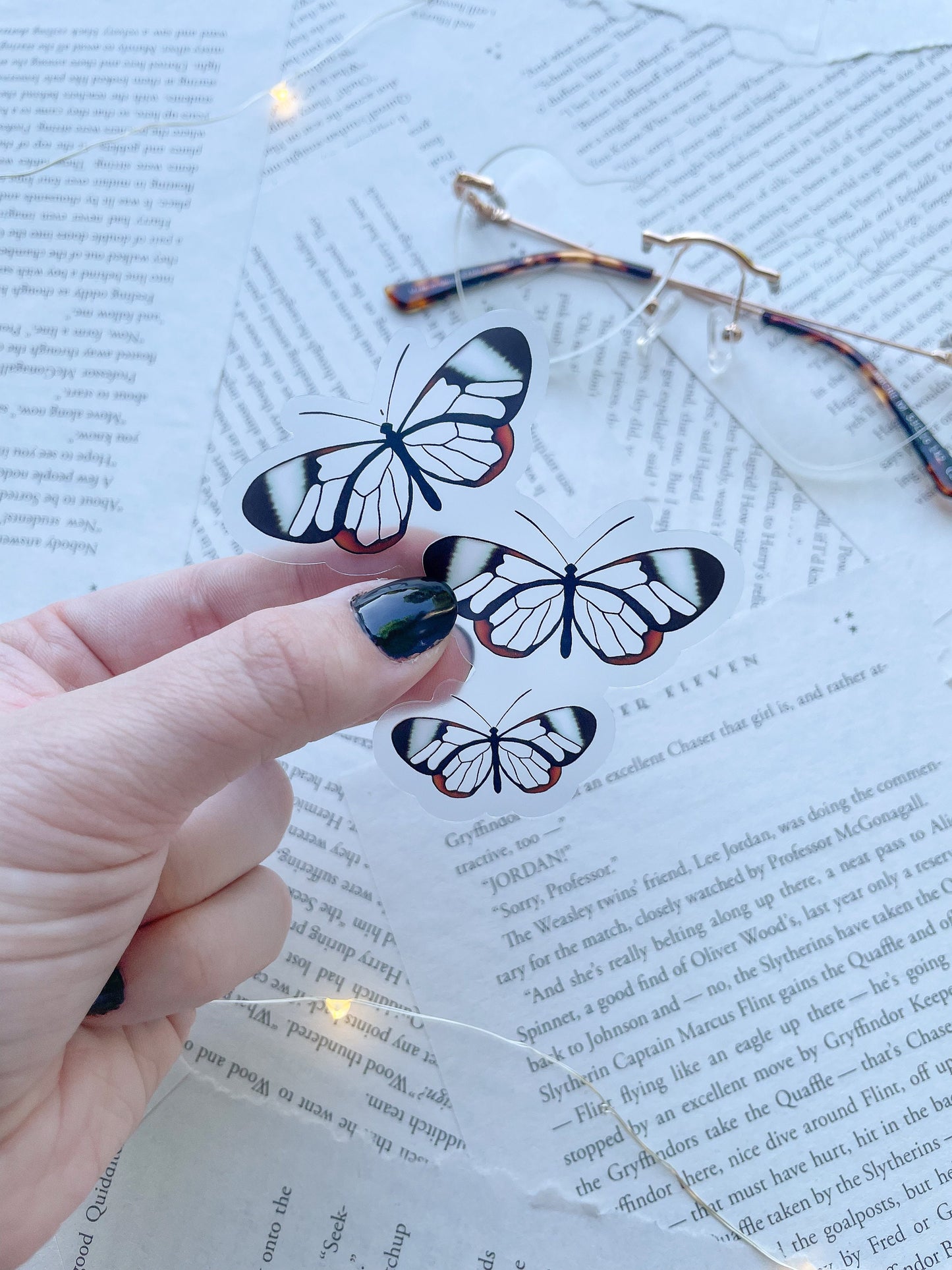 Glass Wing Butterflies Waterproof Sticker | 3"x2.8"