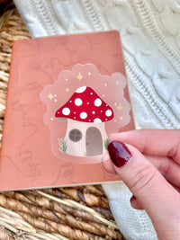 Mushroom Fairy House Waterproof Sticker | 2.5"x2.2"