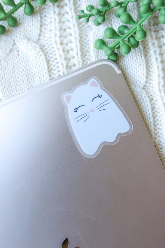 Ghost Kitty Waterproof Sticker