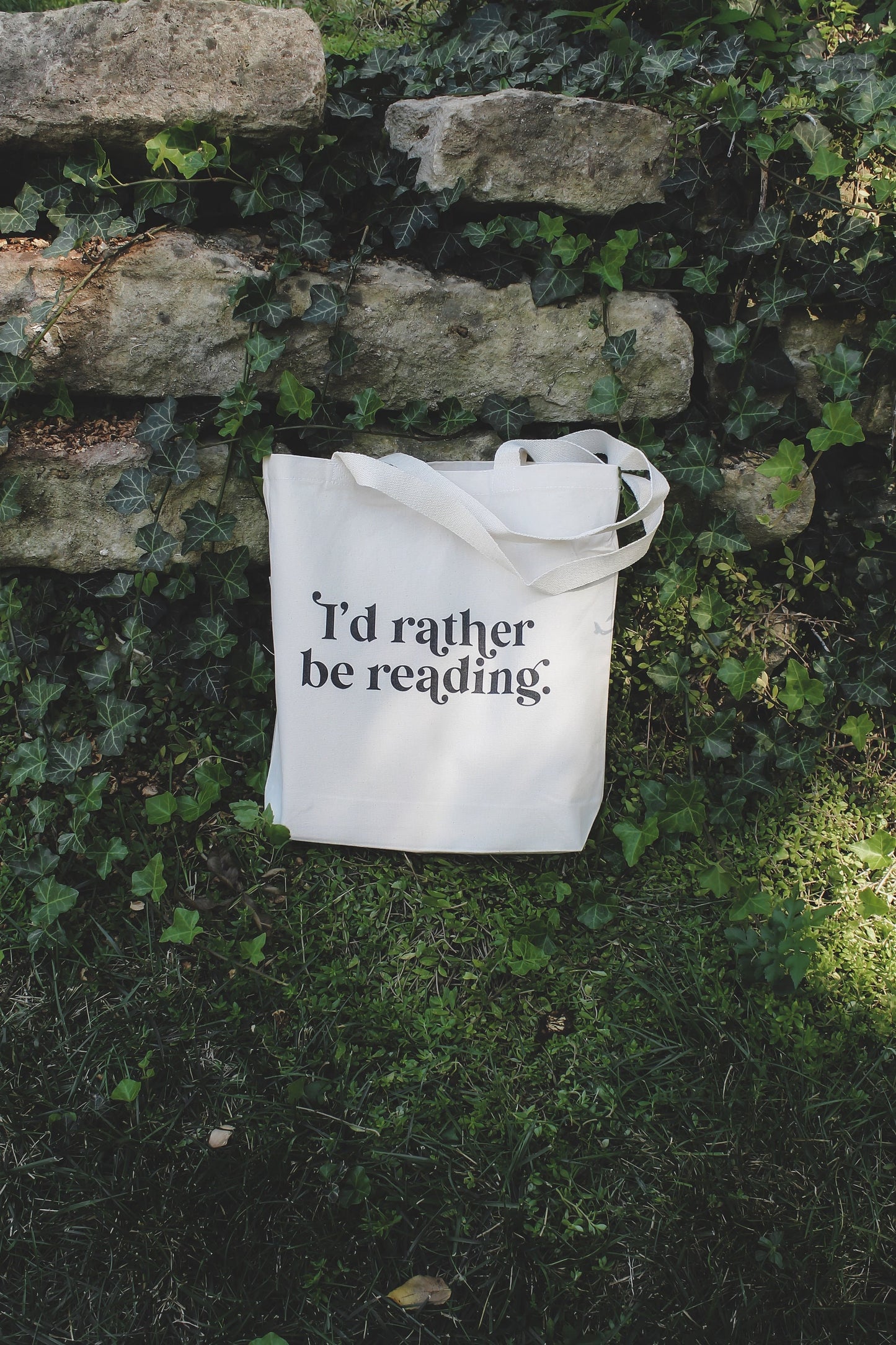 Id Rather Be Reading Organic Cotton Canvas Tote Bag with Gusset | 12 OZ | 14.5"x14"x3