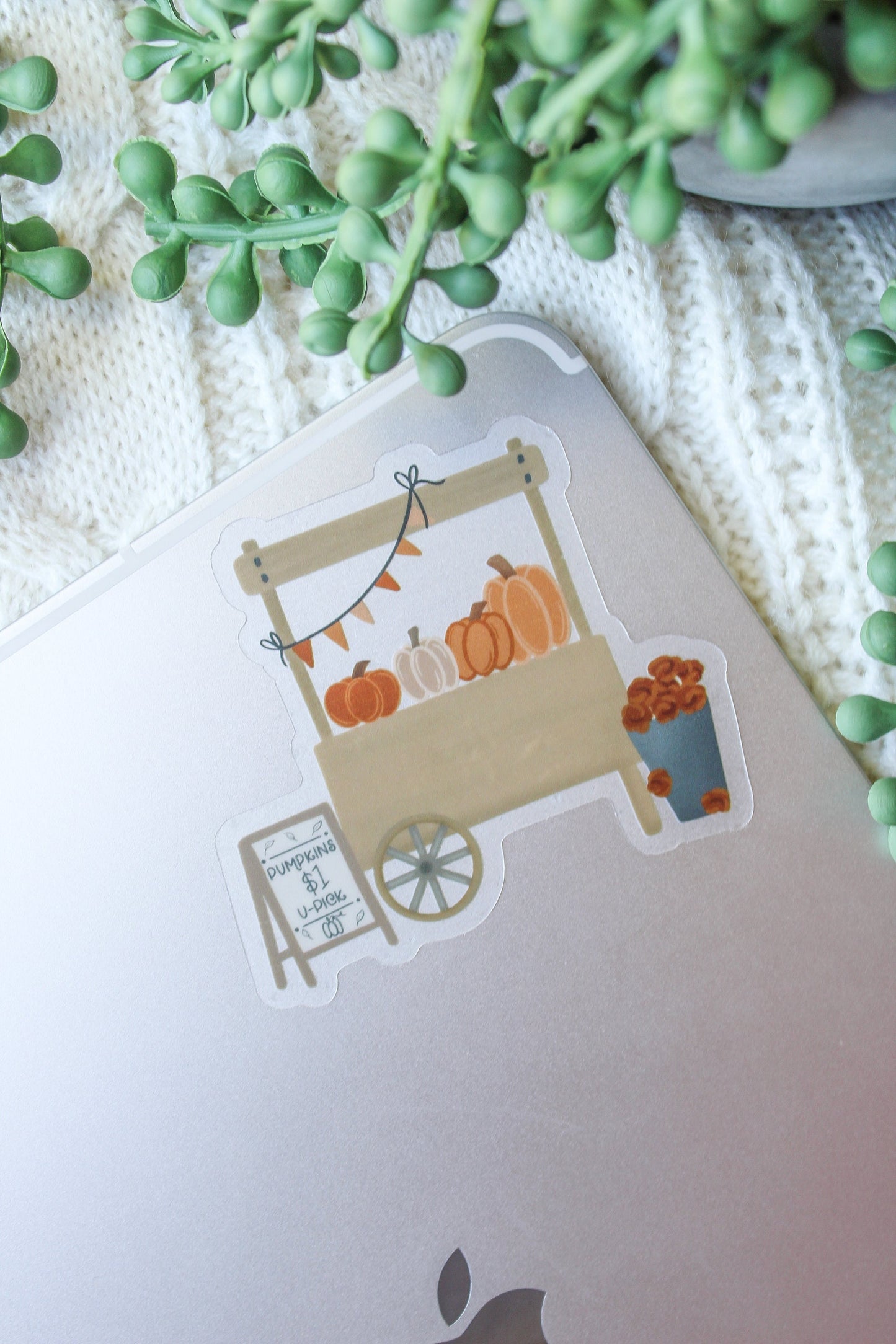 Pumpkin Stand Waterproof Sticker | 3"x2.6"