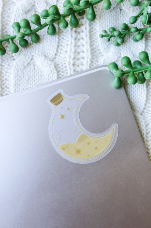 Crescent Moon Elixir Waterproof Sticker | 2.2" x 3"