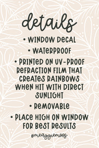 Spooky Spider Web Suncatcher Window Sticker | 4"x4"