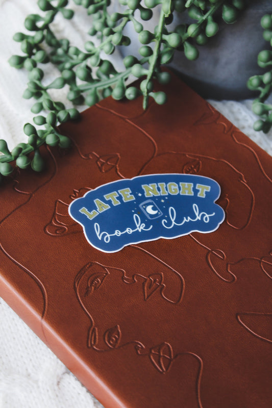 Late Night Book Club Waterproof Sticker | 3".1.6"