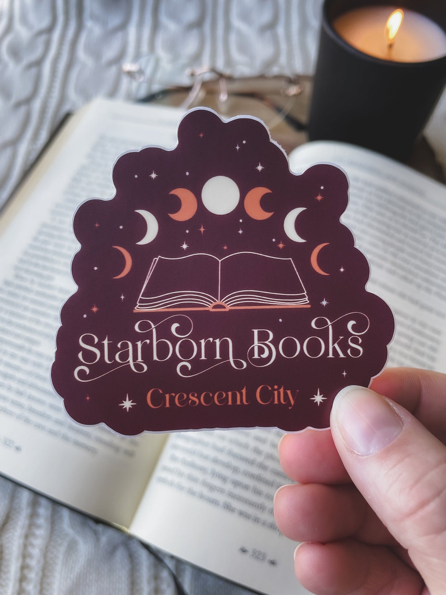 Starborn Books Waterproof Sticker | Crescent City | SJM | 3"x2.9"