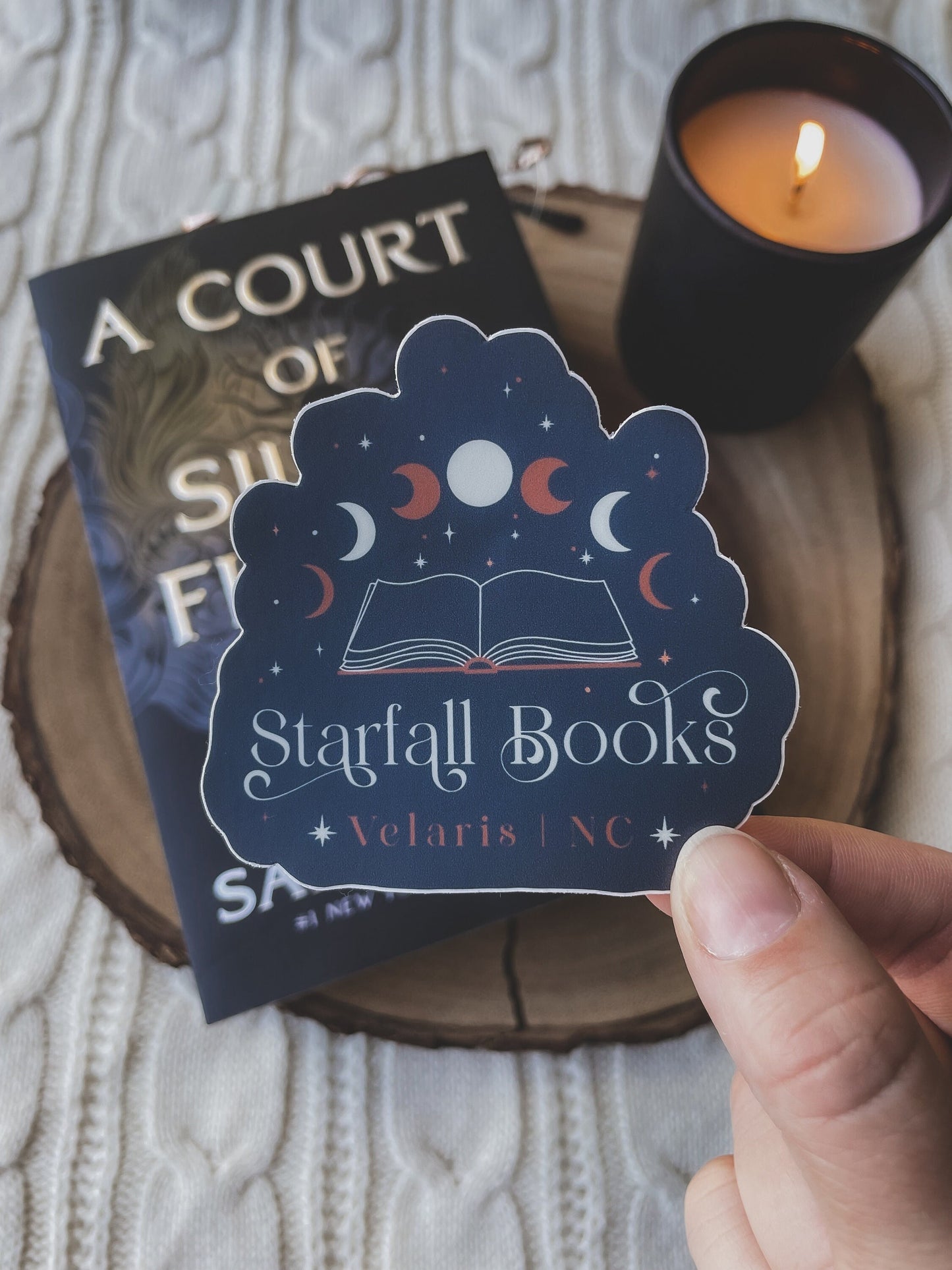 Velaris Bookstore Starfall Books Waterproof Sticker | A Court of Thorns and Roses | SJM | 3"x2.9"