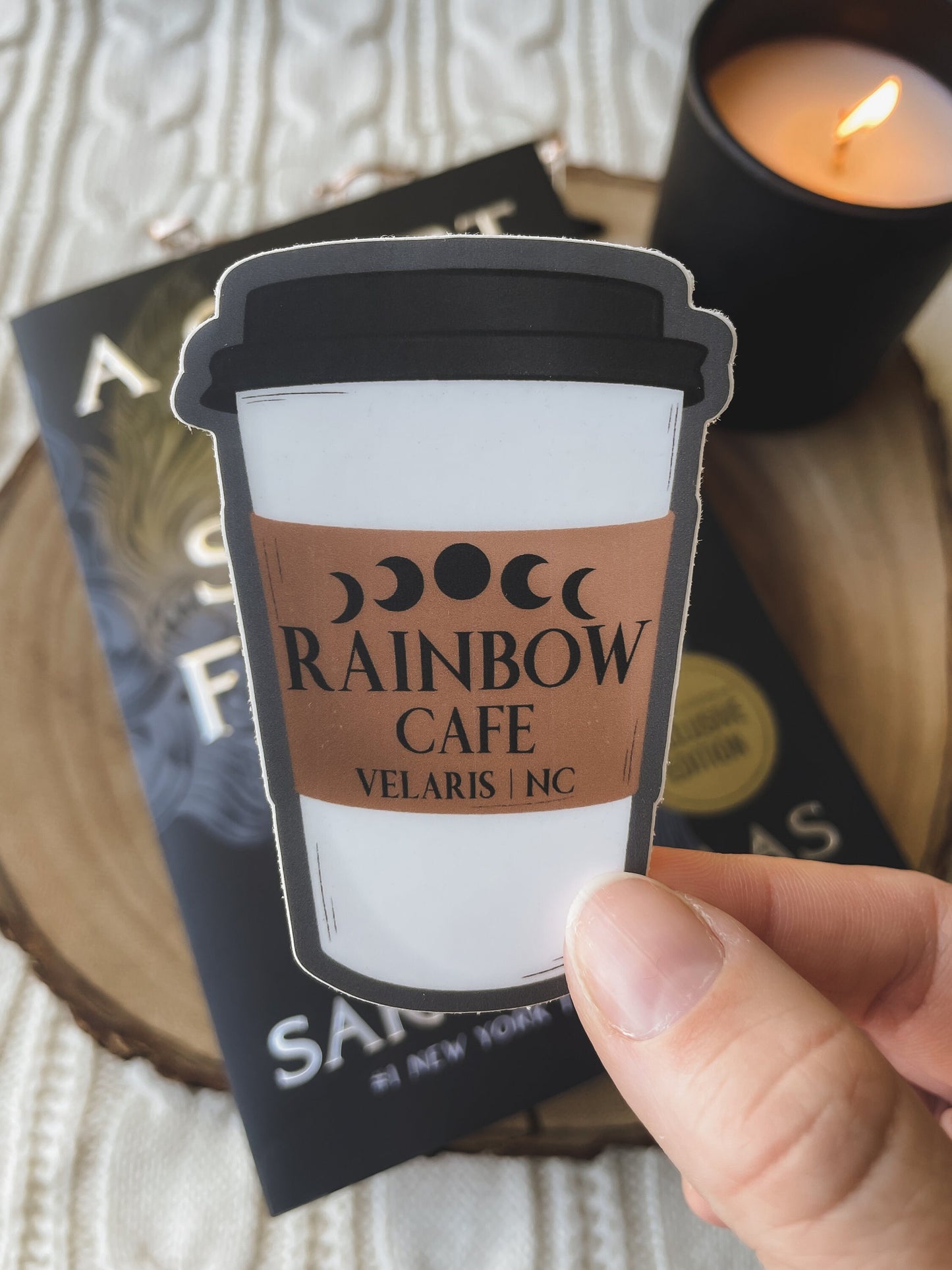 Rainbow Velaris Cafe Waterproof Sticker | A Court of Thorns and Roses | SJM | 3"x2.2"