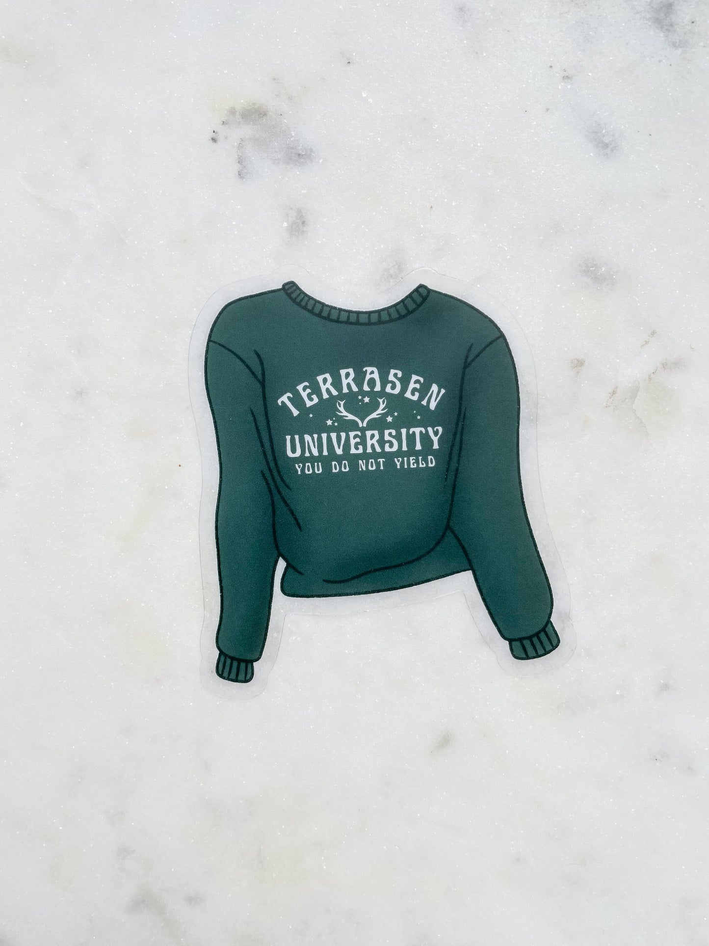 Terrasen University Sweatshirt Waterproof Sticker | Throne of Glass | SJM | 3" x 2.6"