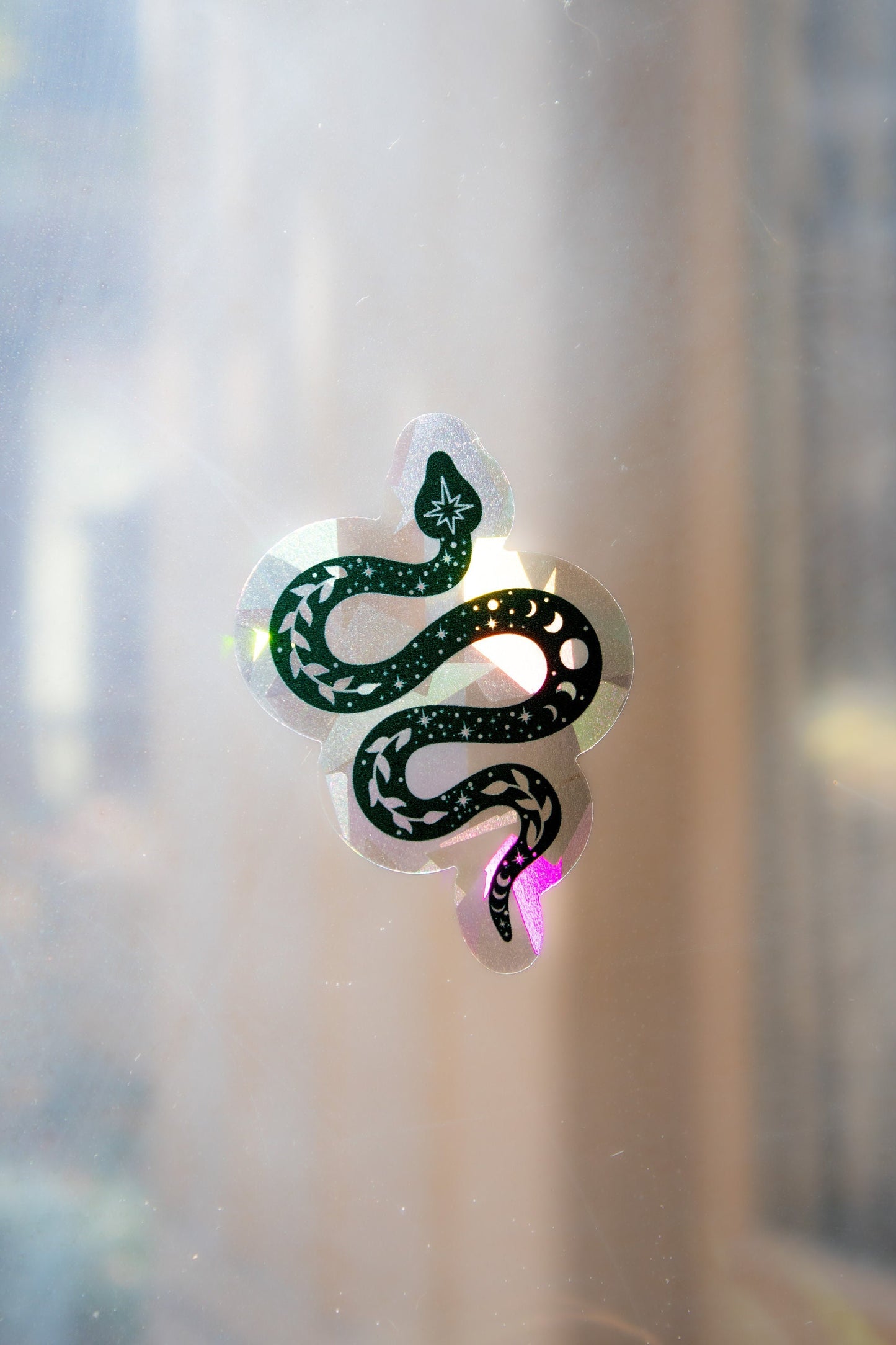 Celestial Serpent Suncatcher Window Sticker | 4"x2.9"