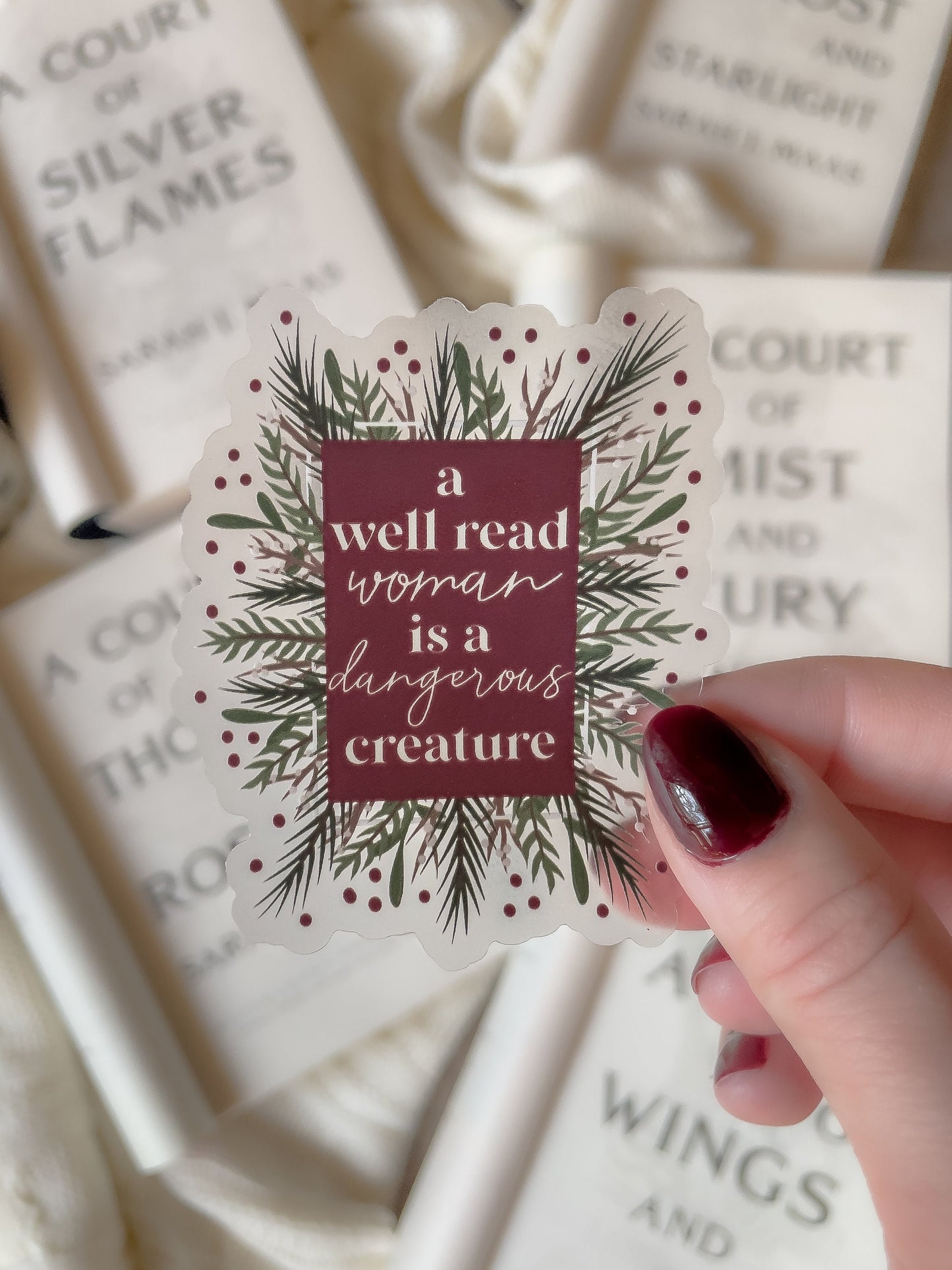 A Well Read Woman is A Dangerous Creature Waterproof Sticker | 3" x 2"