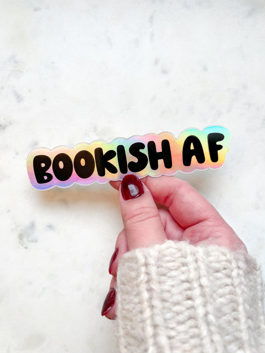 Bookish AF Holographic Waterproof Sticker | 4.72"x1"