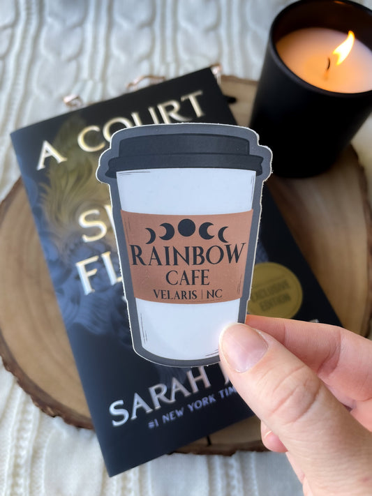 Rainbow Velaris Cafe Waterproof Sticker | A Court of Thorns and Roses | SJM | 3"x2.2"