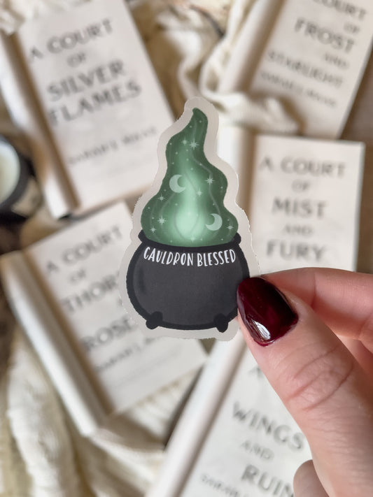 Cauldron Blessed Waterproof Sticker | A Court of Thorns and Roses | SJM |  2.5" x 1.5"