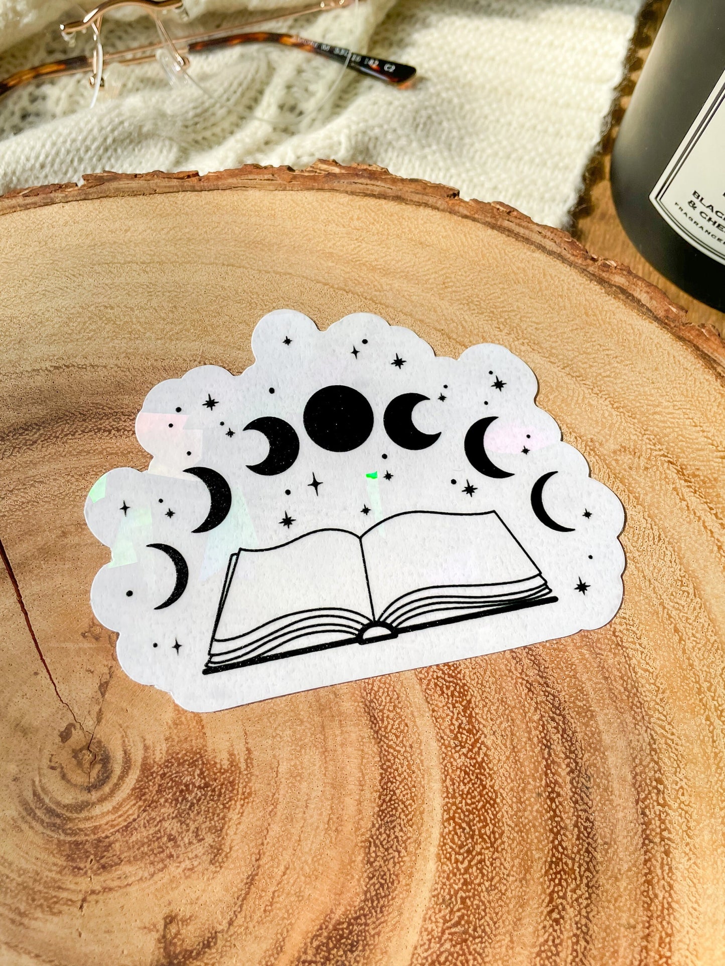 Celestial Book Suncatcher Window Sticker | 4"x2.9"