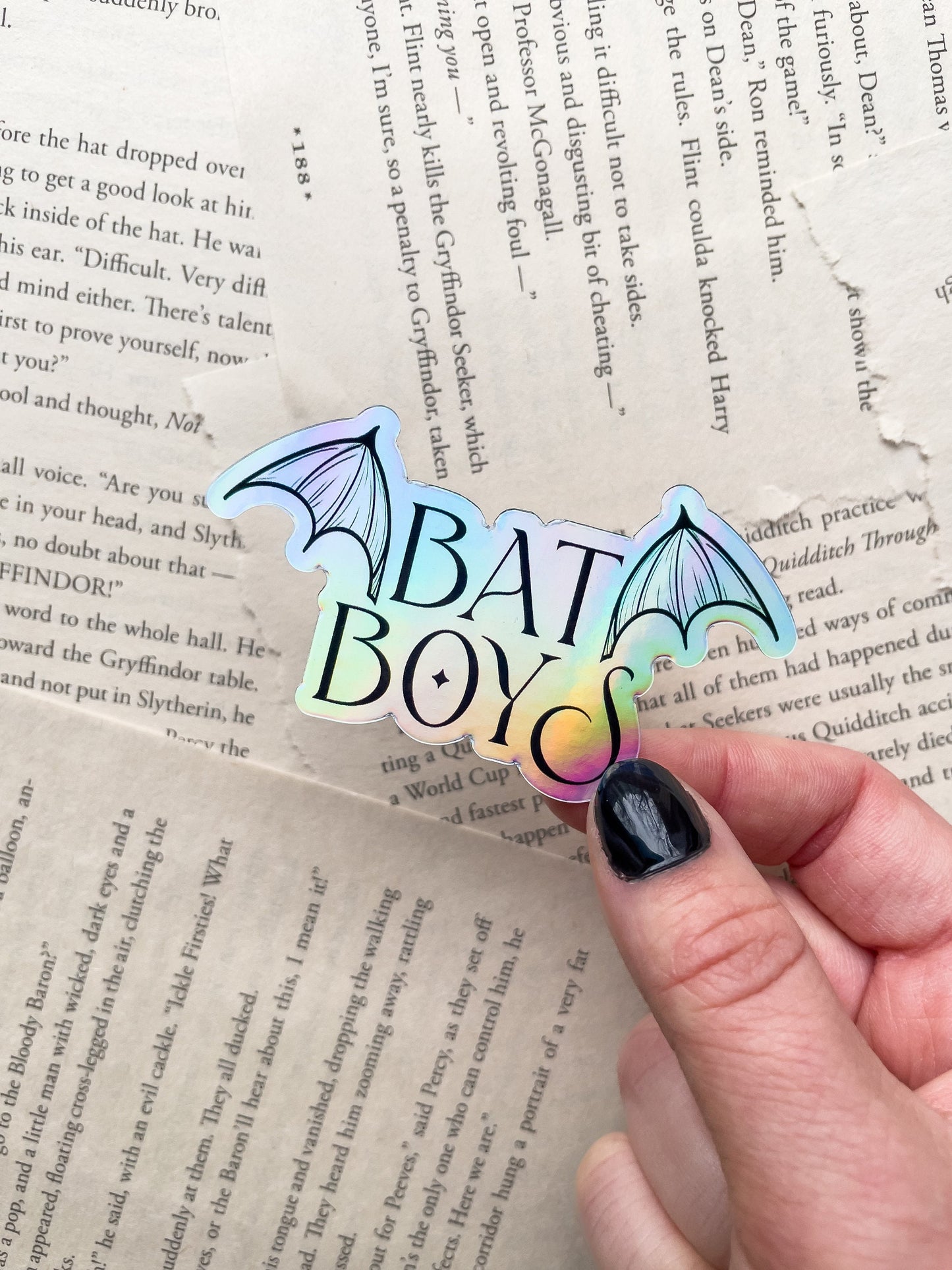 Bat Boys Holographic Waterproof Sticker | A Court of Thorns and Roses | SJM | 3"x1.7"