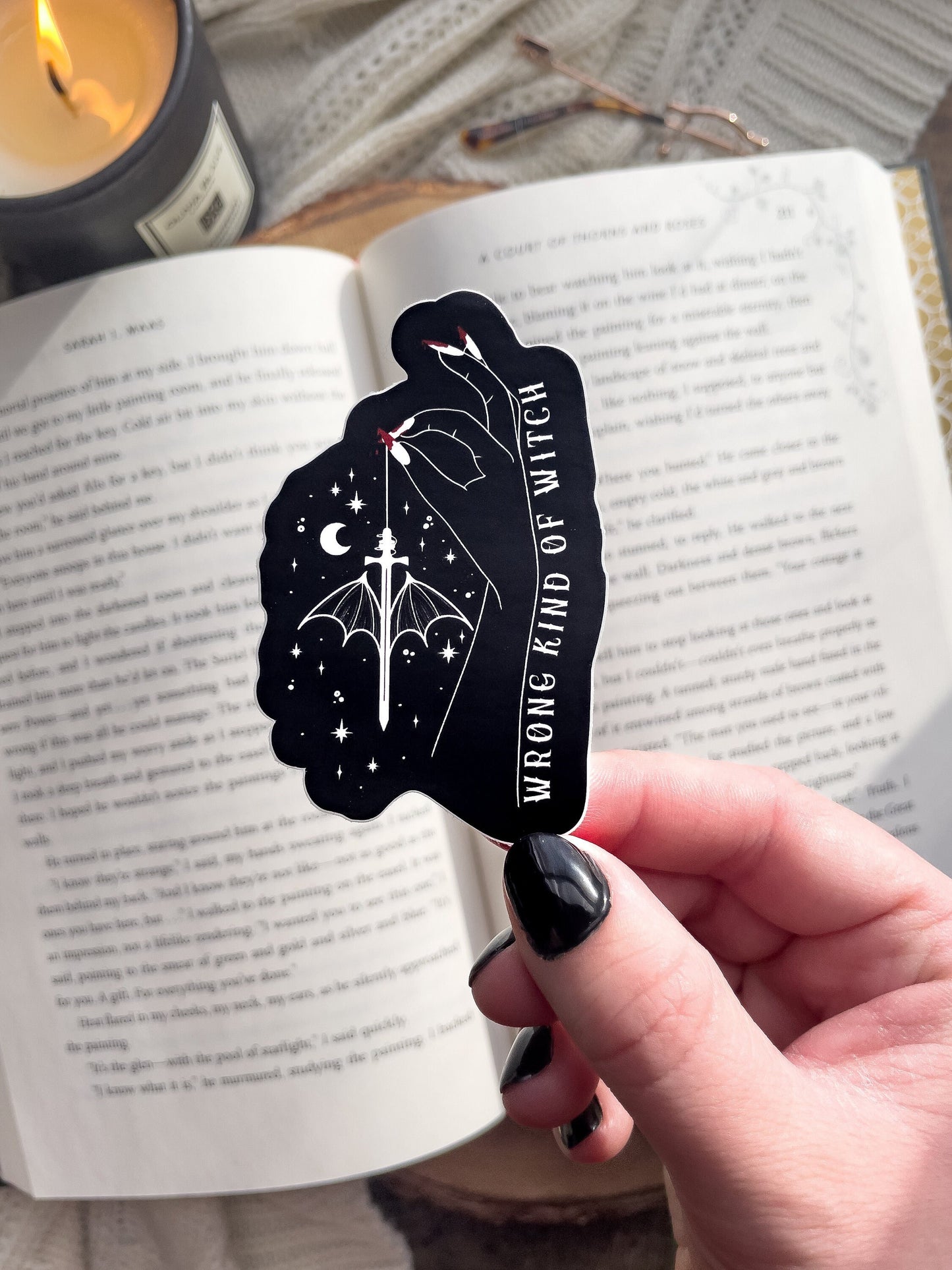 Wrong Kind Of Witch Waterproof Sticker | Throne Of Glass | SJM | 3" x 1.8"