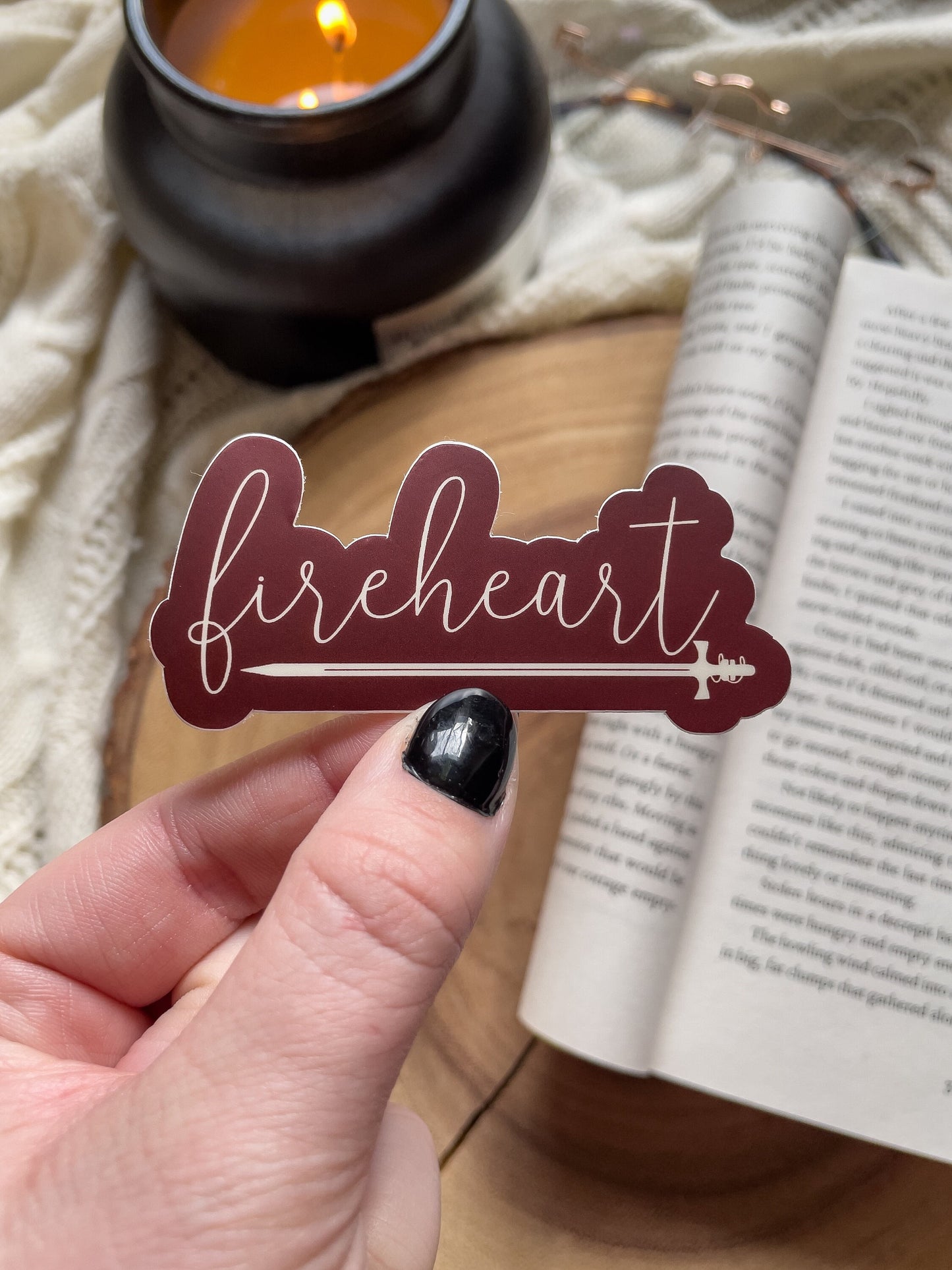 Fireheart Waterproof Sticker |Throne Of Glass | SJM | 1.4"x3"