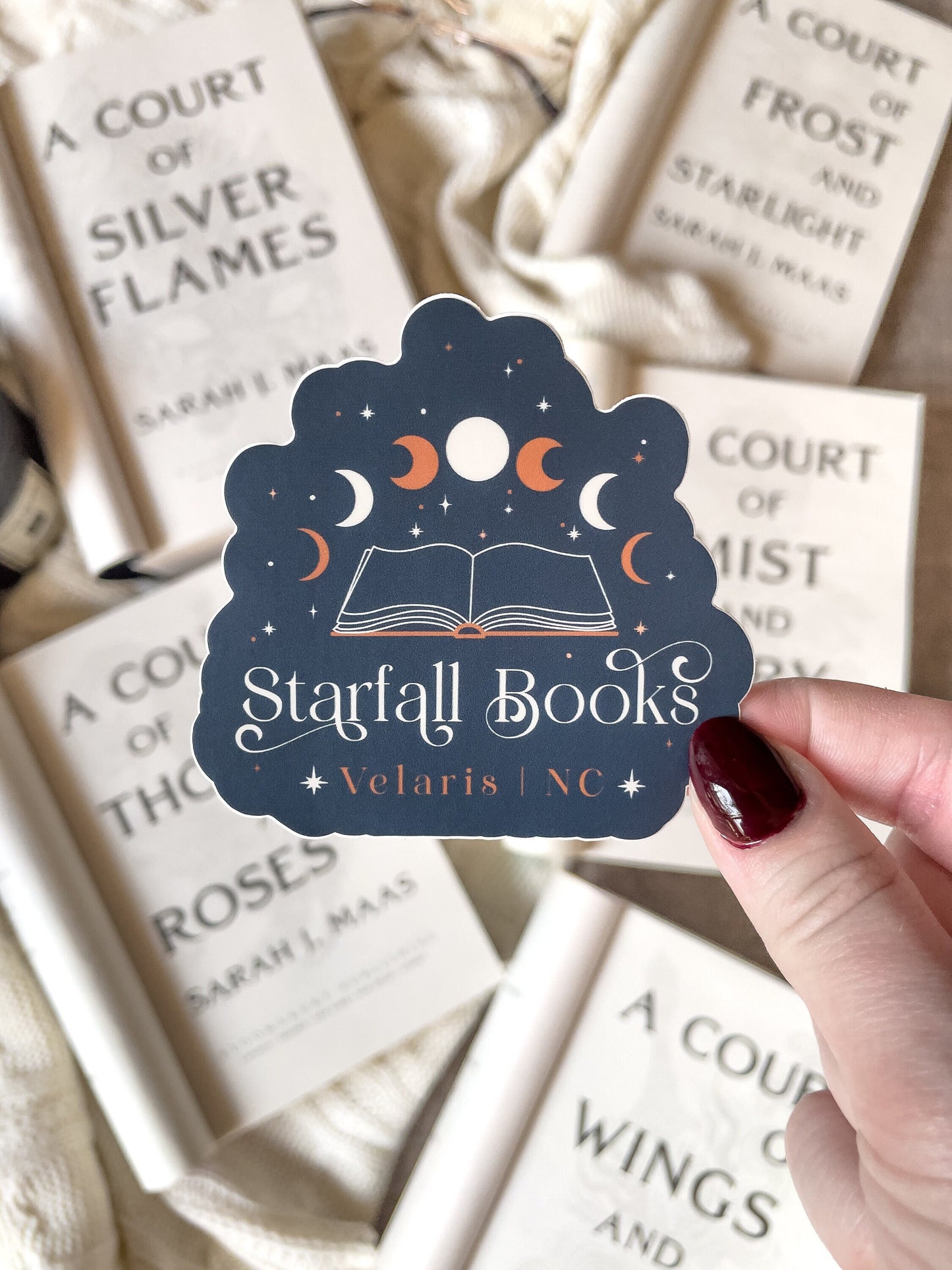 Velaris Bookstore Starfall Books Waterproof Sticker | A Court of Thorns and Roses | SJM | 3"x2.9"