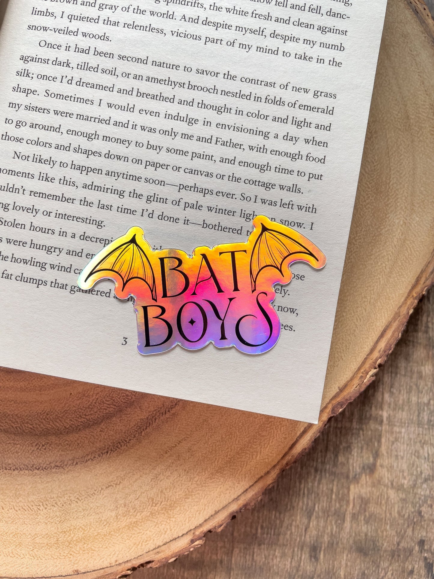 Bat Boys Holographic Waterproof Sticker | A Court of Thorns and Roses | SJM | 3"x1.7"