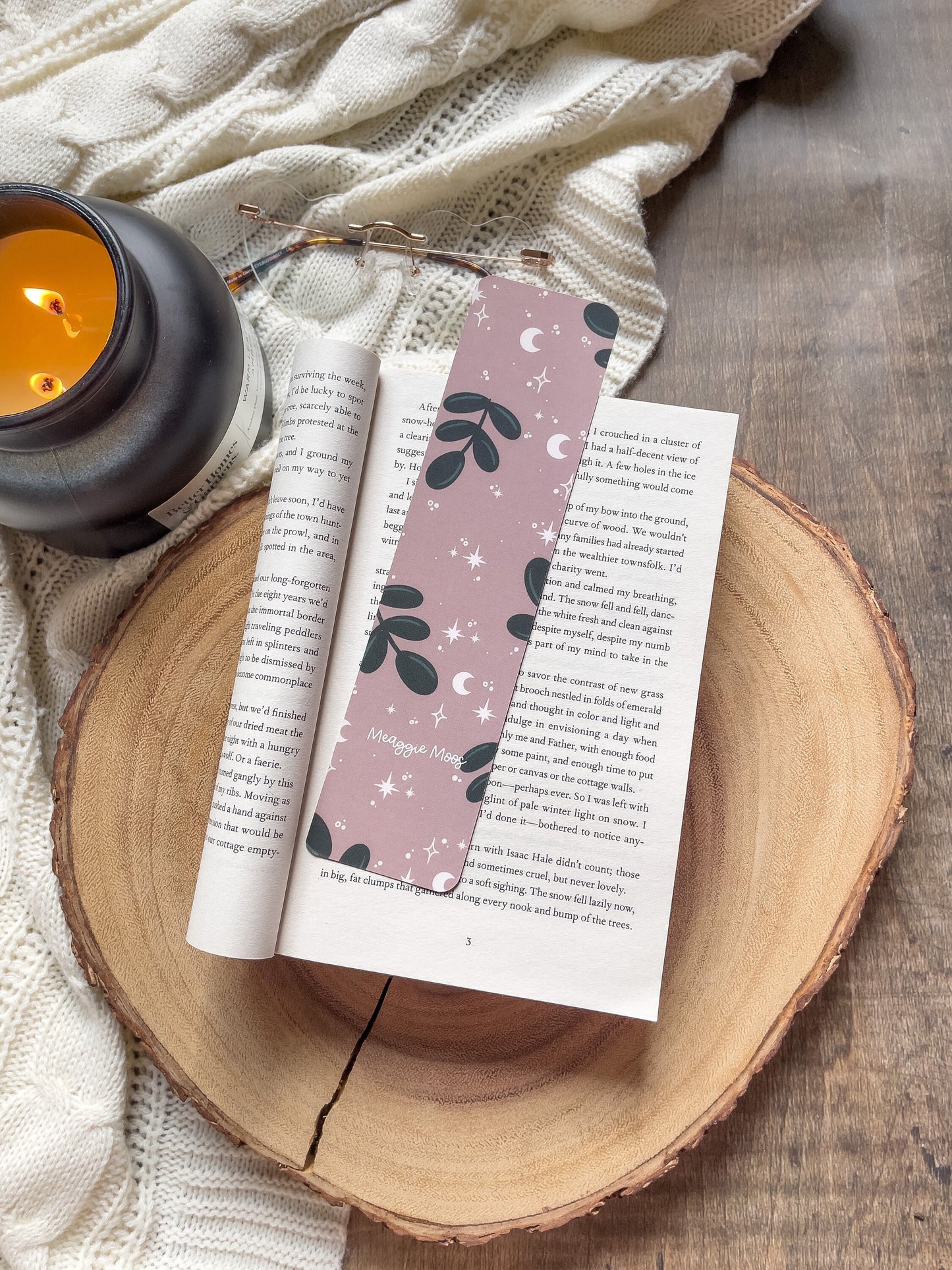 Burgundy Fox Bookmark | 2"x8" Rounded Corners