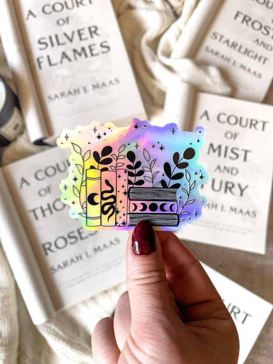 Holographic Books Are Magic Waterproof Sticker | Bookish Laptop Sticker | Book Lover Gifts | Fantasy Books Aesthetic | 3”x2.8”